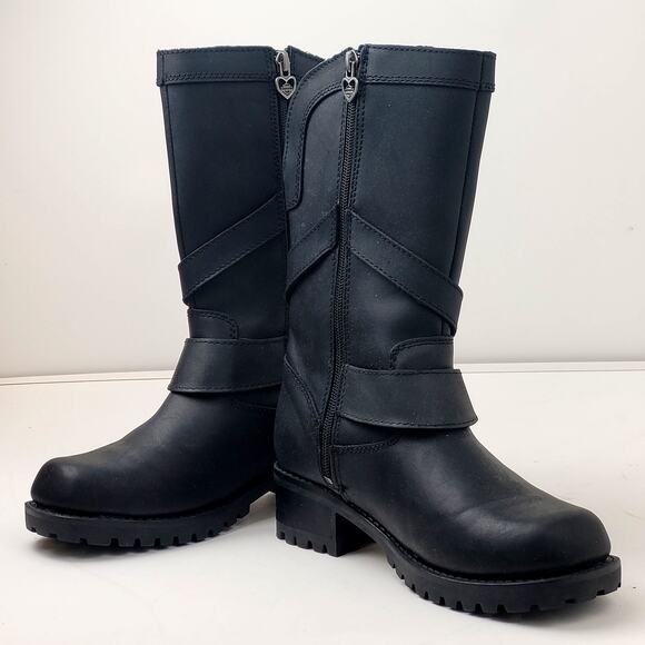 Harley Davidson Amber Motorcycle Boots - Round Toe | Women's Sz 7.5 - Picture 9 of 11